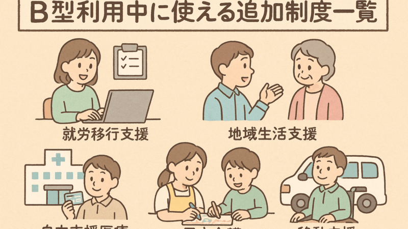 B型利用中に使える追加制度一覧