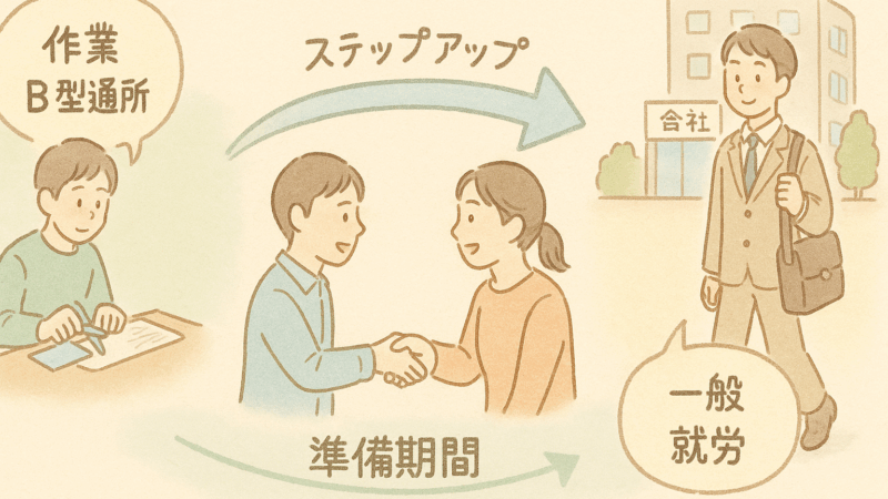 B型通所から一般就労へのロードマップ
