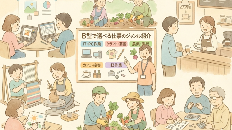 軽作業だけじゃない！B型で選べる仕事のジャンル紹介