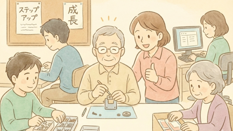 小さな作業から自信を育てる、B型で広がる成長のステップ